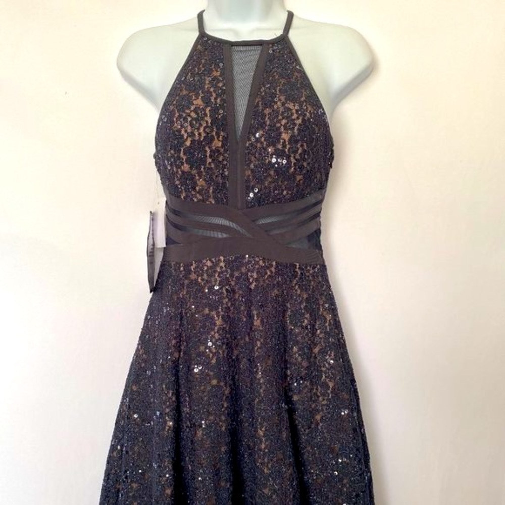 Morgan & Co. Charcoal Sequin Dress